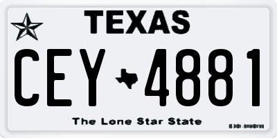 TX license plate CEY4881