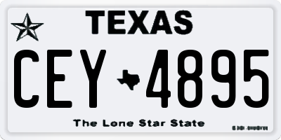 TX license plate CEY4895