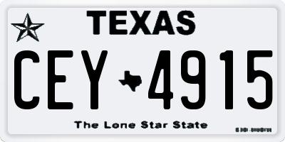 TX license plate CEY4915