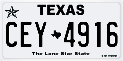 TX license plate CEY4916