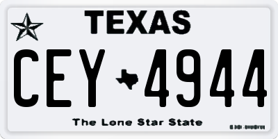 TX license plate CEY4944