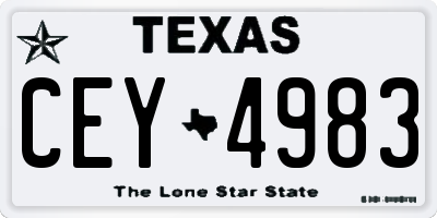 TX license plate CEY4983