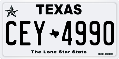 TX license plate CEY4990
