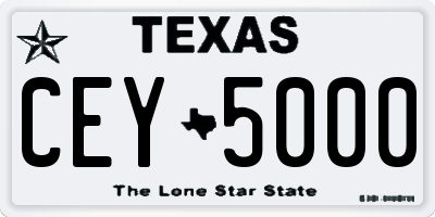 TX license plate CEY5000