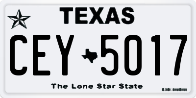 TX license plate CEY5017