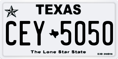 TX license plate CEY5050