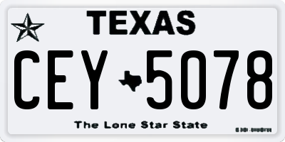 TX license plate CEY5078