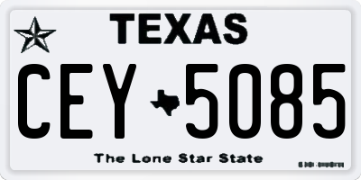 TX license plate CEY5085