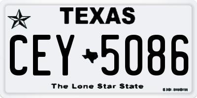 TX license plate CEY5086