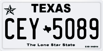 TX license plate CEY5089