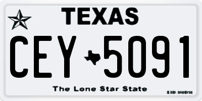 TX license plate CEY5091