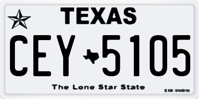 TX license plate CEY5105