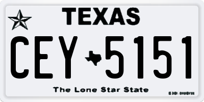 TX license plate CEY5151