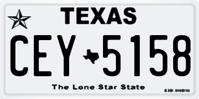 TX license plate CEY5158