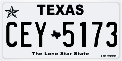 TX license plate CEY5173