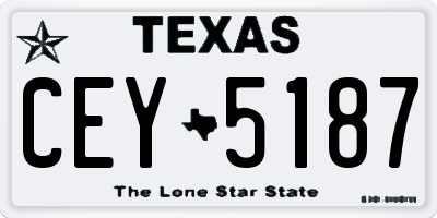 TX license plate CEY5187