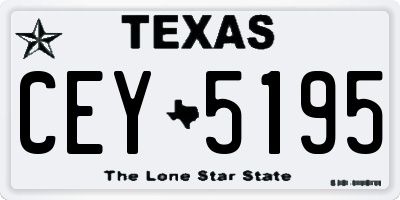 TX license plate CEY5195