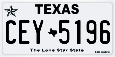 TX license plate CEY5196