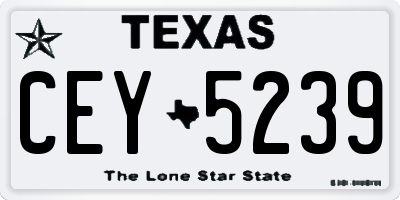 TX license plate CEY5239