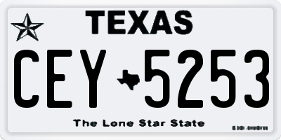 TX license plate CEY5253
