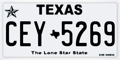 TX license plate CEY5269