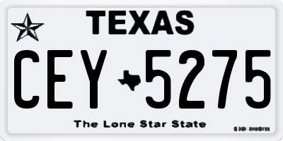 TX license plate CEY5275