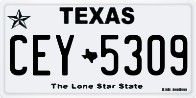 TX license plate CEY5309