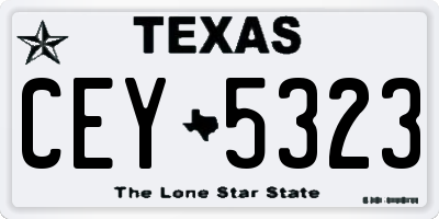 TX license plate CEY5323