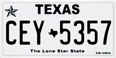 TX license plate CEY5357