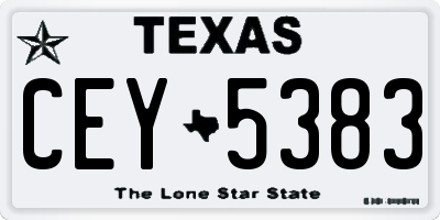 TX license plate CEY5383