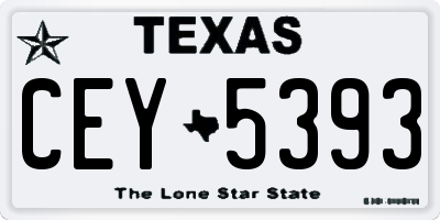 TX license plate CEY5393