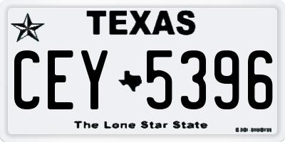 TX license plate CEY5396