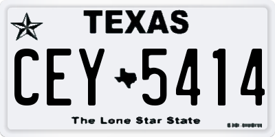 TX license plate CEY5414