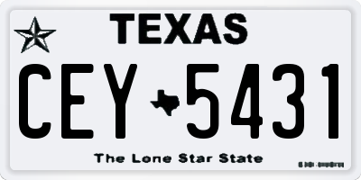 TX license plate CEY5431