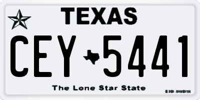 TX license plate CEY5441