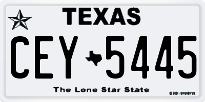 TX license plate CEY5445