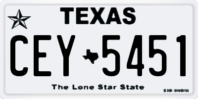 TX license plate CEY5451