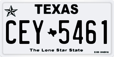 TX license plate CEY5461