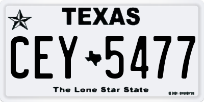 TX license plate CEY5477