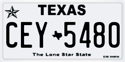 TX license plate CEY5480