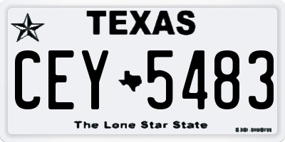 TX license plate CEY5483
