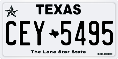 TX license plate CEY5495