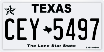 TX license plate CEY5497