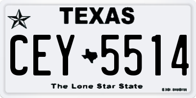 TX license plate CEY5514