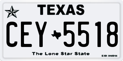 TX license plate CEY5518