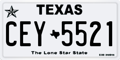 TX license plate CEY5521