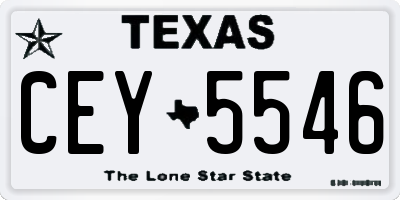 TX license plate CEY5546