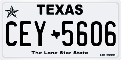 TX license plate CEY5606