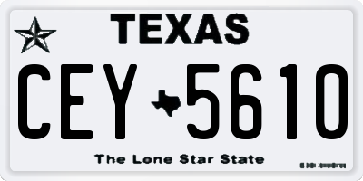 TX license plate CEY5610