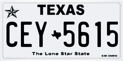 TX license plate CEY5615